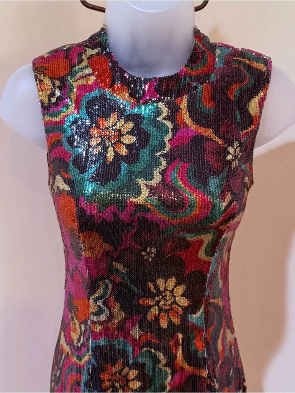 NEW MISA LOS ANGELES NAKIA FLORA GROOVE SEQUIN MINI DRESS SIZE XXS - Picture 8 of 15